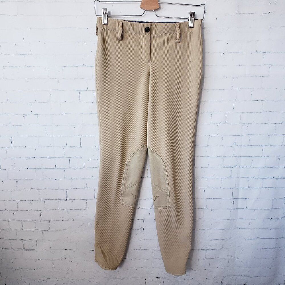 Tuffrider Ladies Sierra Knee Patch Breeches Size 26 Waist Tan Equestrian *READ*